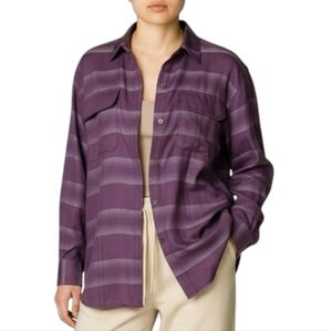 Banana Republic Vintage Safari and Travel Purple Plaid Shirt Women's Size S